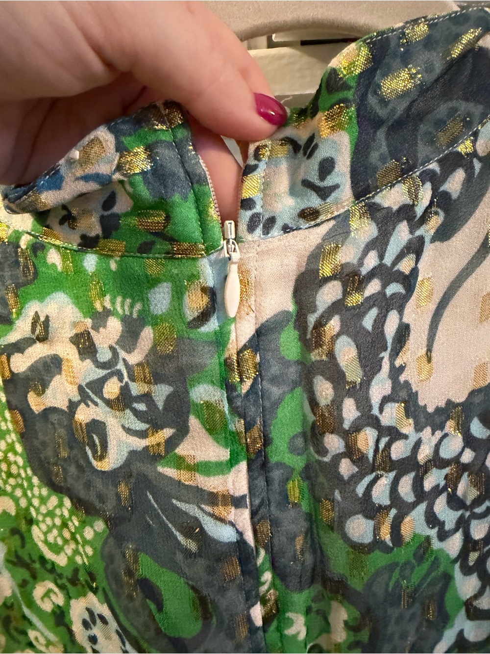 Blue and Green Annabelle Dragon Paisley Maxi Dress with Contrast Waist - Picture 8 of 8